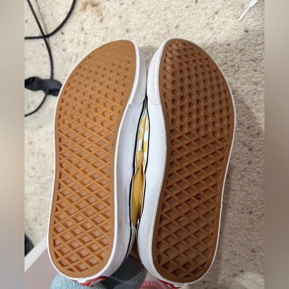 Vans yellow white checkered shoes men’s 7 women’s 8.5 - Picture 4 of 9